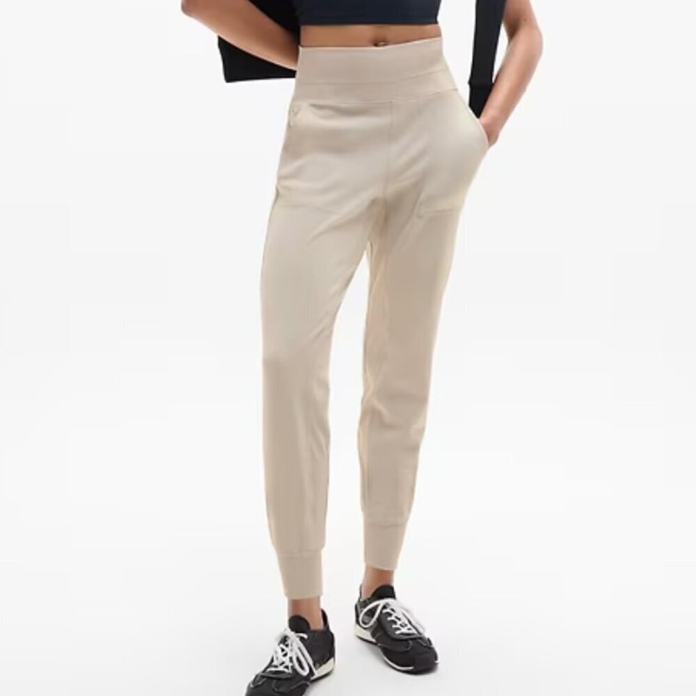 Athleta Venice High Rise Jogger Abalone Cream Sz XL